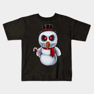 Evil Snowman Stole my Candy Cane Kids T-Shirt